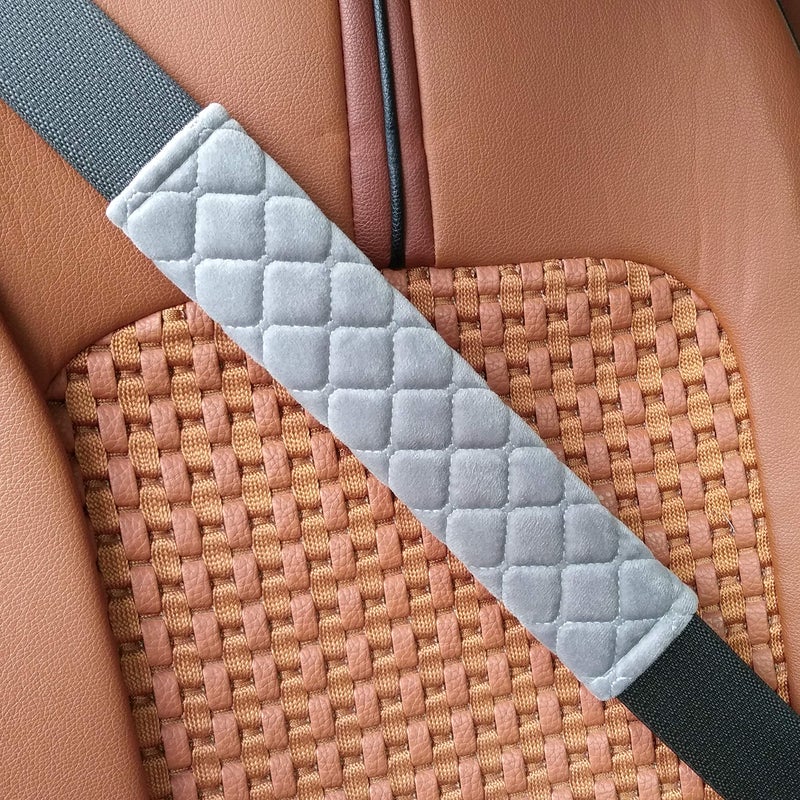 MIKAFEN 4 Pack Universal Car Seat Belt Pads, Adult Seat Belt Shoulder Strap Covers Harness Pad for Car/Bag,Soft Comfort Helps Protect You Neck Shoulder from The Seat Belt Rubbingï¼ˆGrayï¼‰ - Image 5